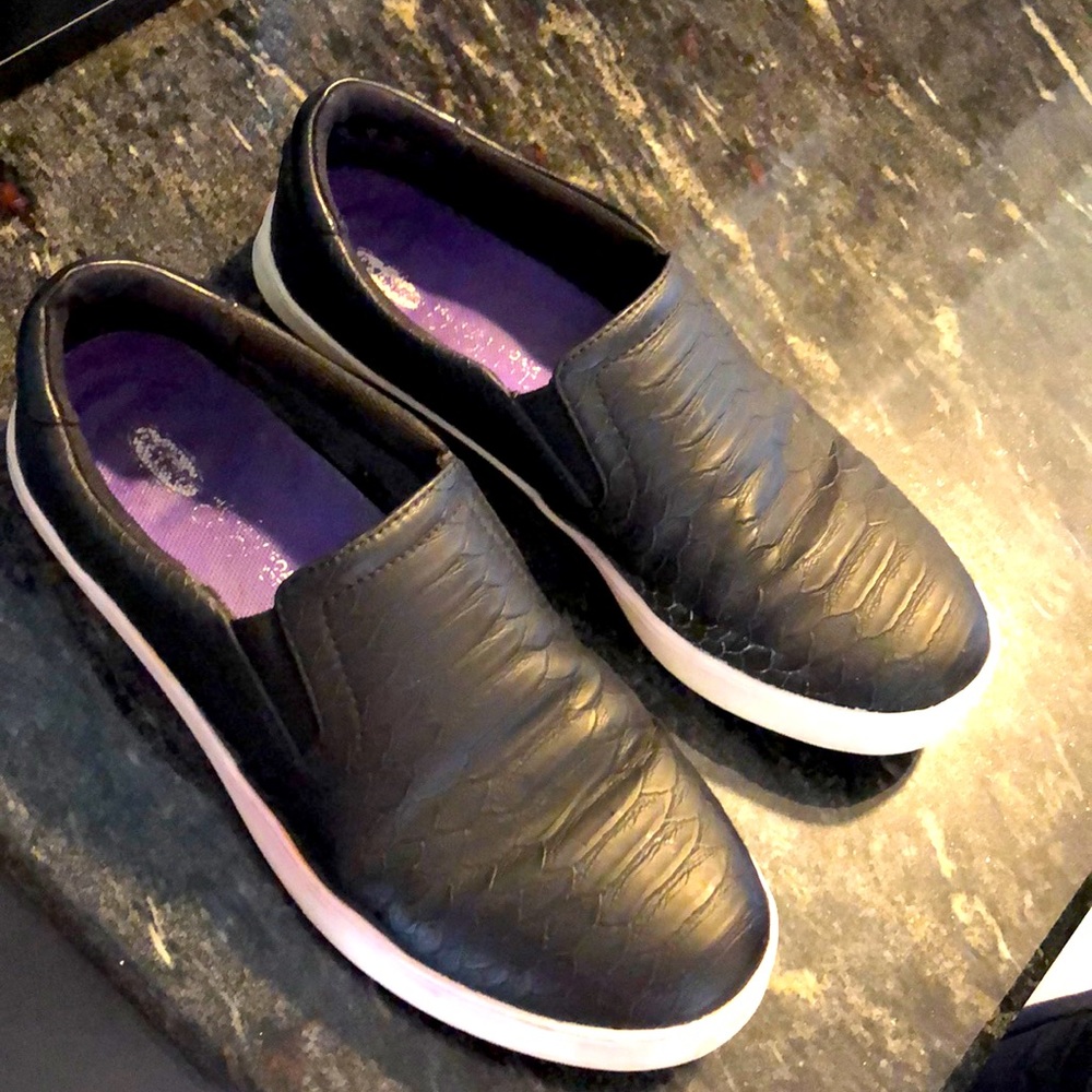 Dr. Schools leather slip ins